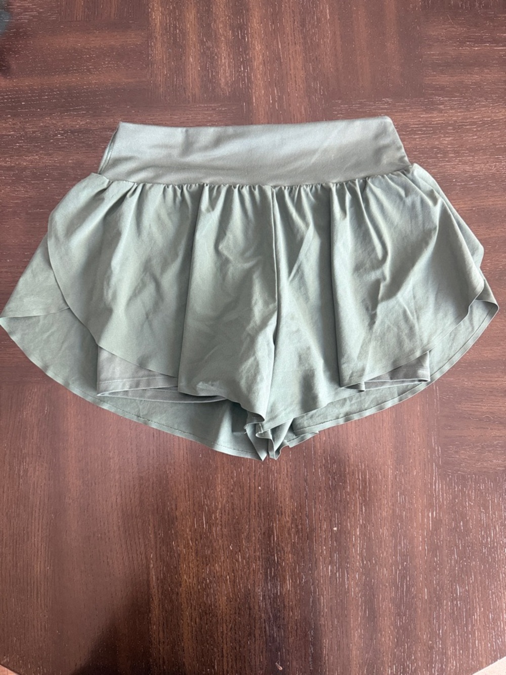 all in motion Olive Ruffle Overlay Athletic Skort Shorts